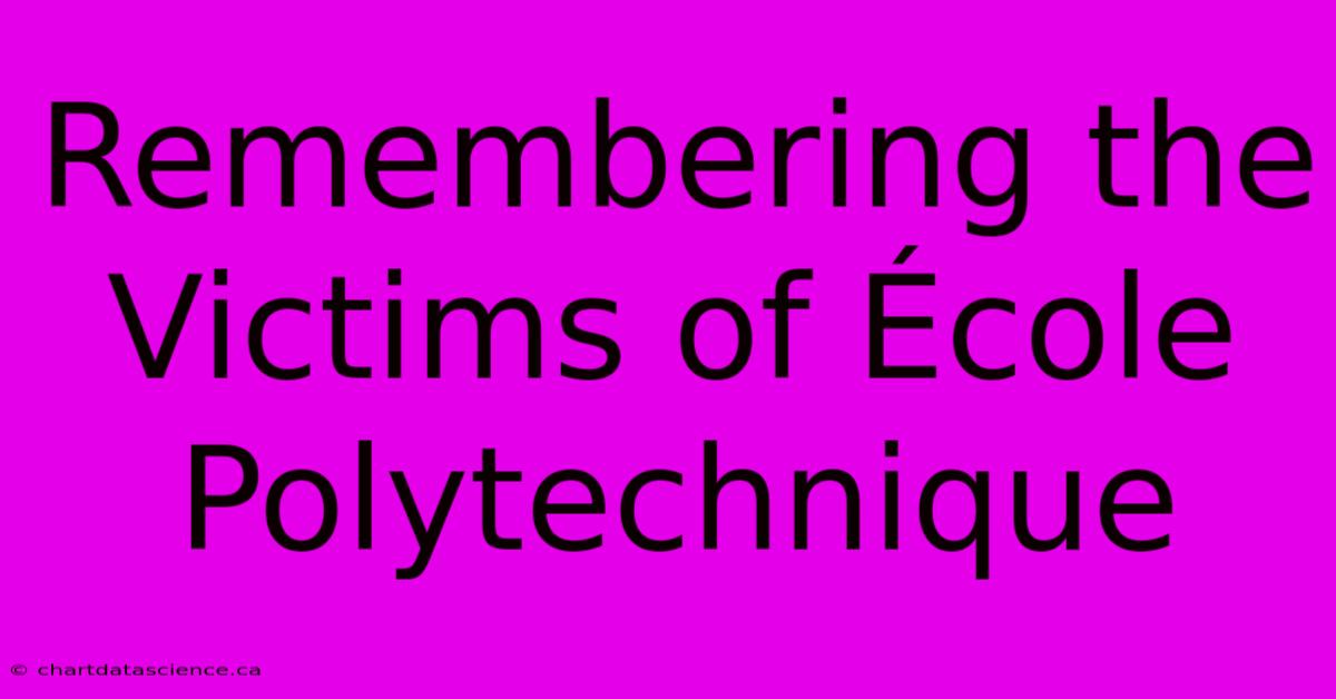 Remembering The Victims Of École Polytechnique