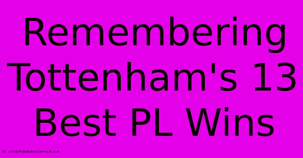 Remembering Tottenham's 13 Best PL Wins