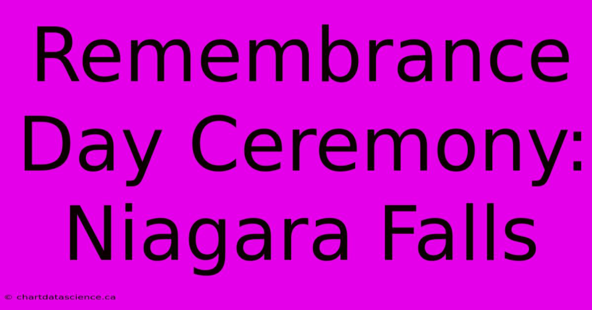 Remembrance Day Ceremony: Niagara Falls  