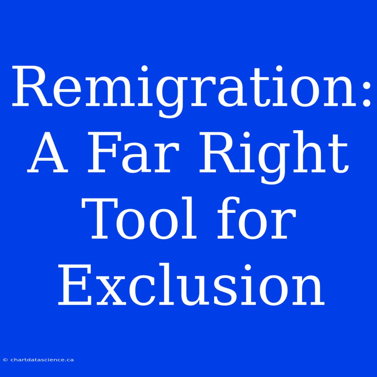 Remigration: A Far Right Tool For Exclusion