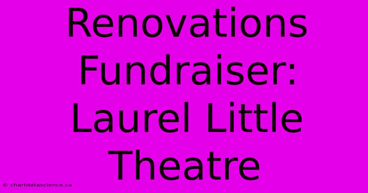 Renovations Fundraiser: Laurel Little Theatre