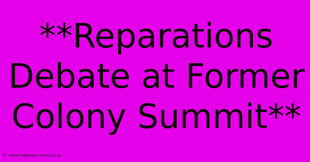 **Reparations Debate At Former Colony Summit**