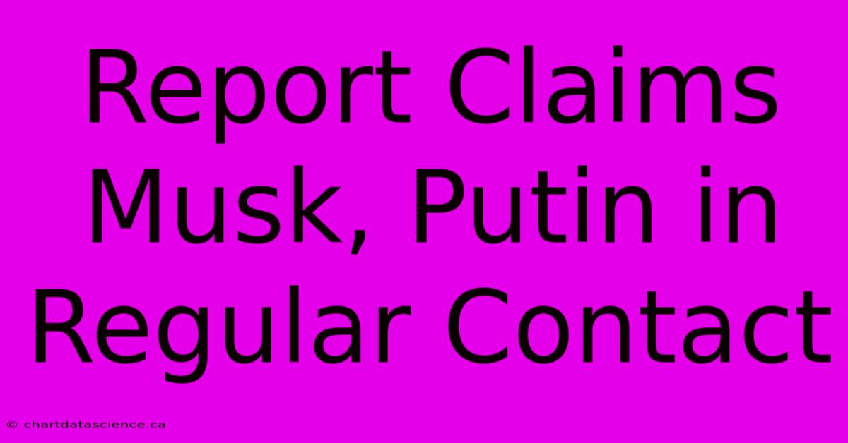 Report Claims Musk, Putin In Regular Contact 