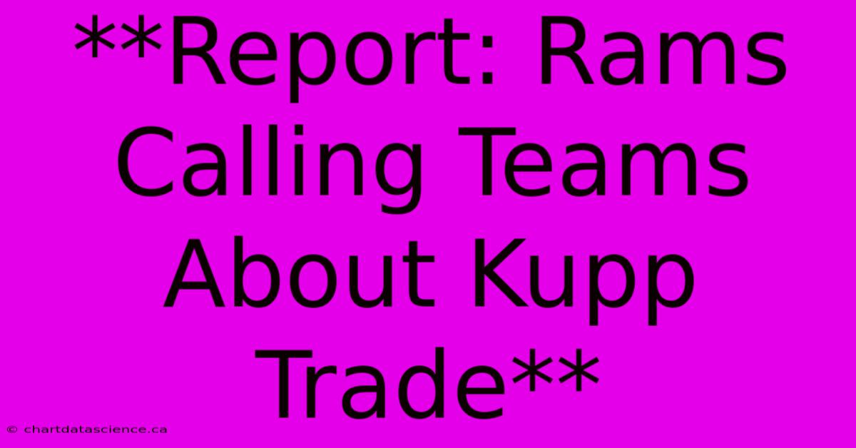 **Report: Rams Calling Teams About Kupp Trade** 