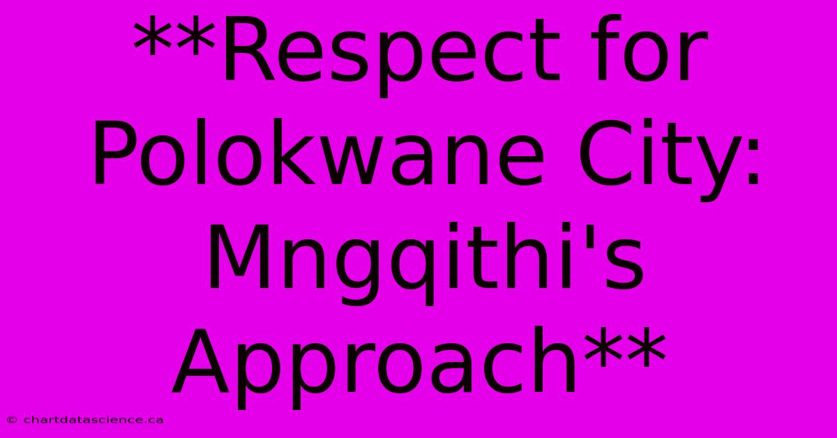 **Respect For Polokwane City: Mngqithi's Approach**