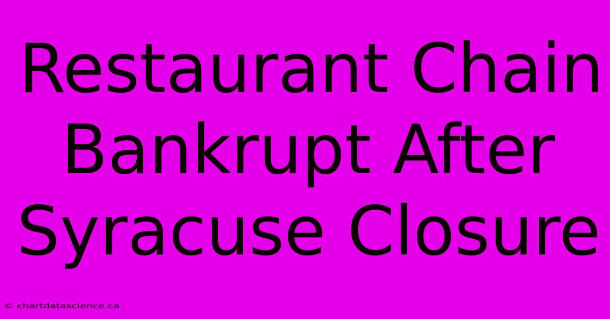 Restaurant Chain Bankrupt After Syracuse Closure