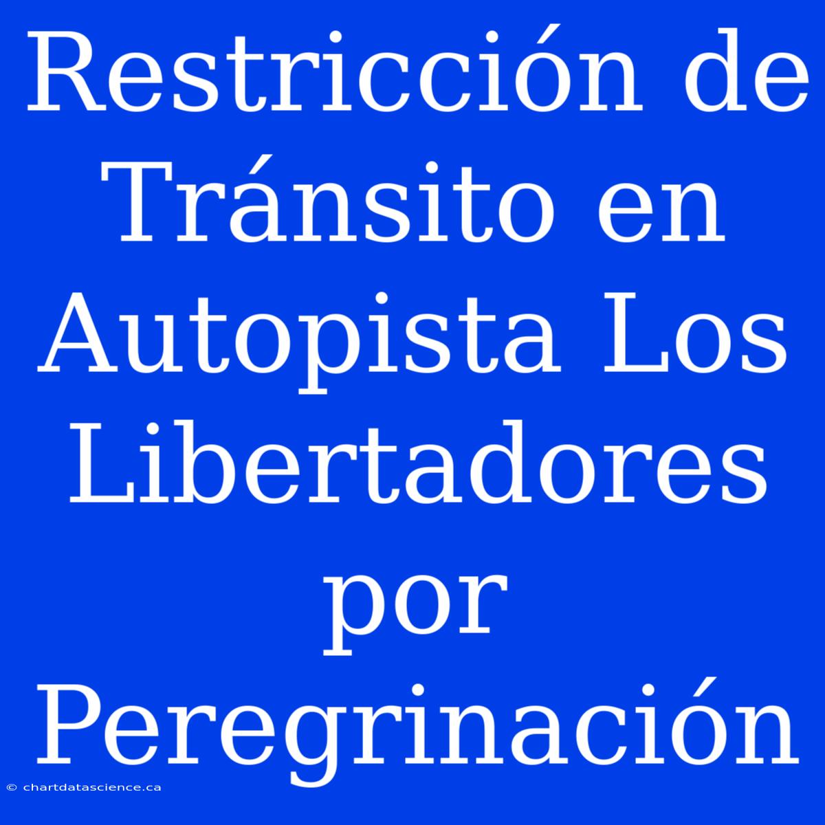 Restricción De Tránsito En Autopista Los Libertadores Por Peregrinación