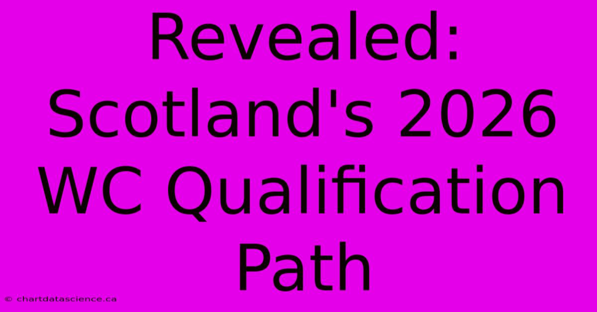 Revealed: Scotland's 2026 WC Qualification Path