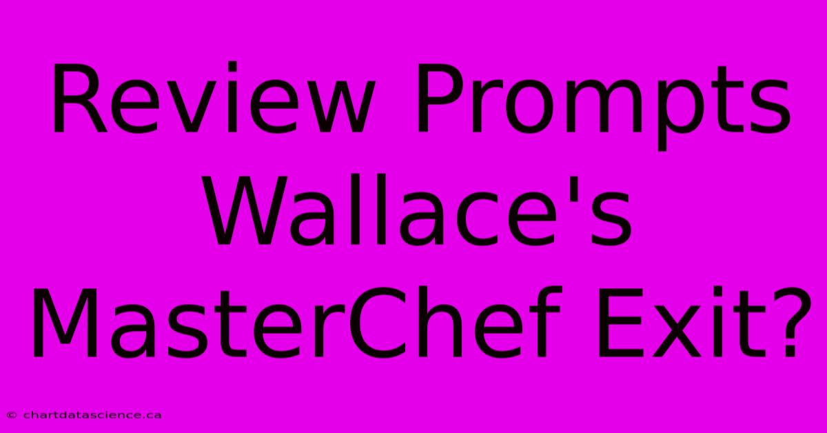 Review Prompts Wallace's MasterChef Exit?