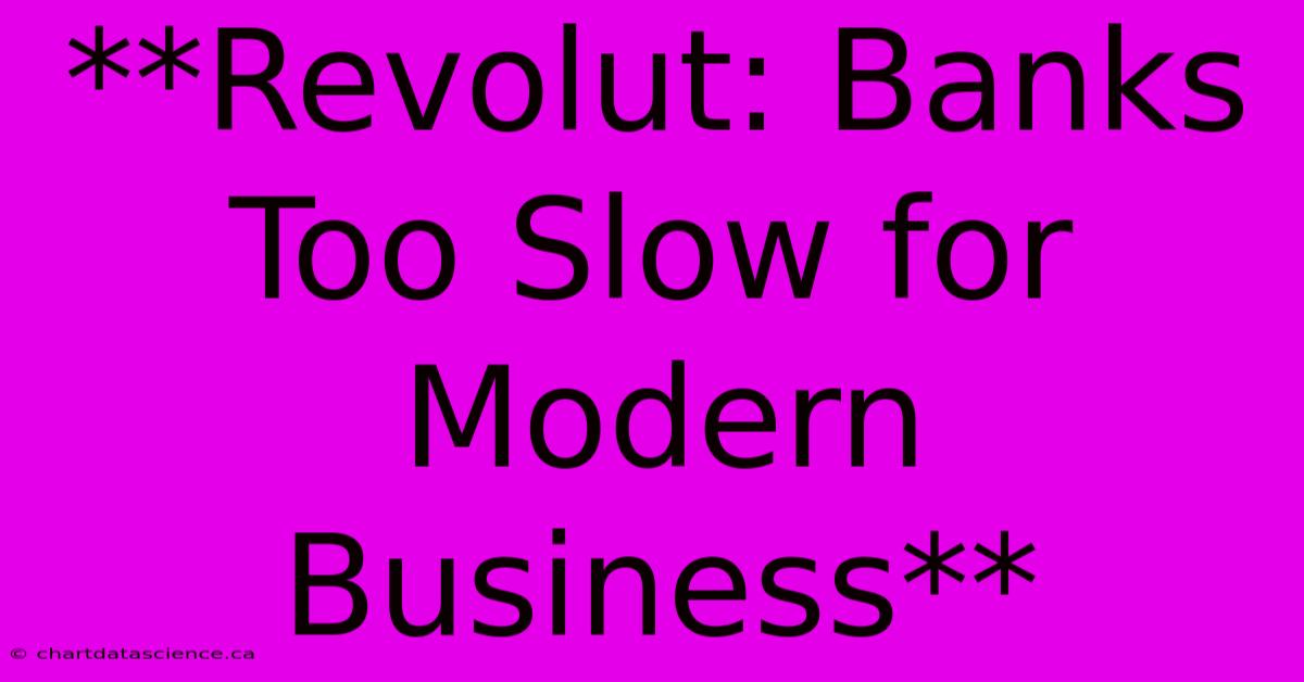 **Revolut: Banks Too Slow For Modern Business** 