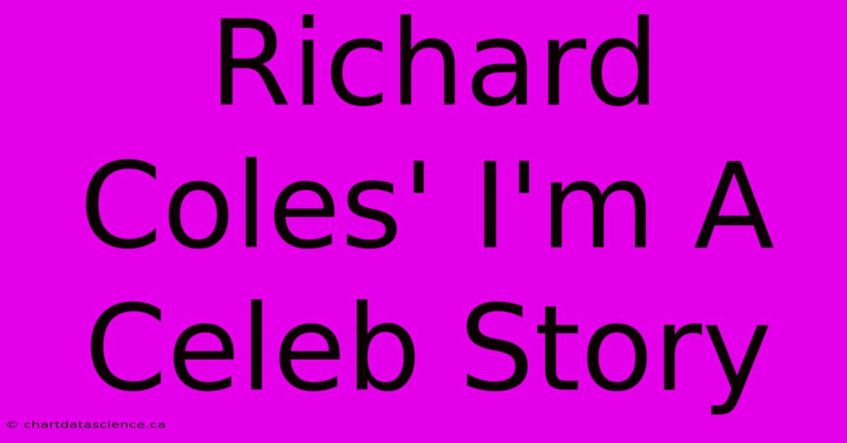 Richard Coles' I'm A Celeb Story