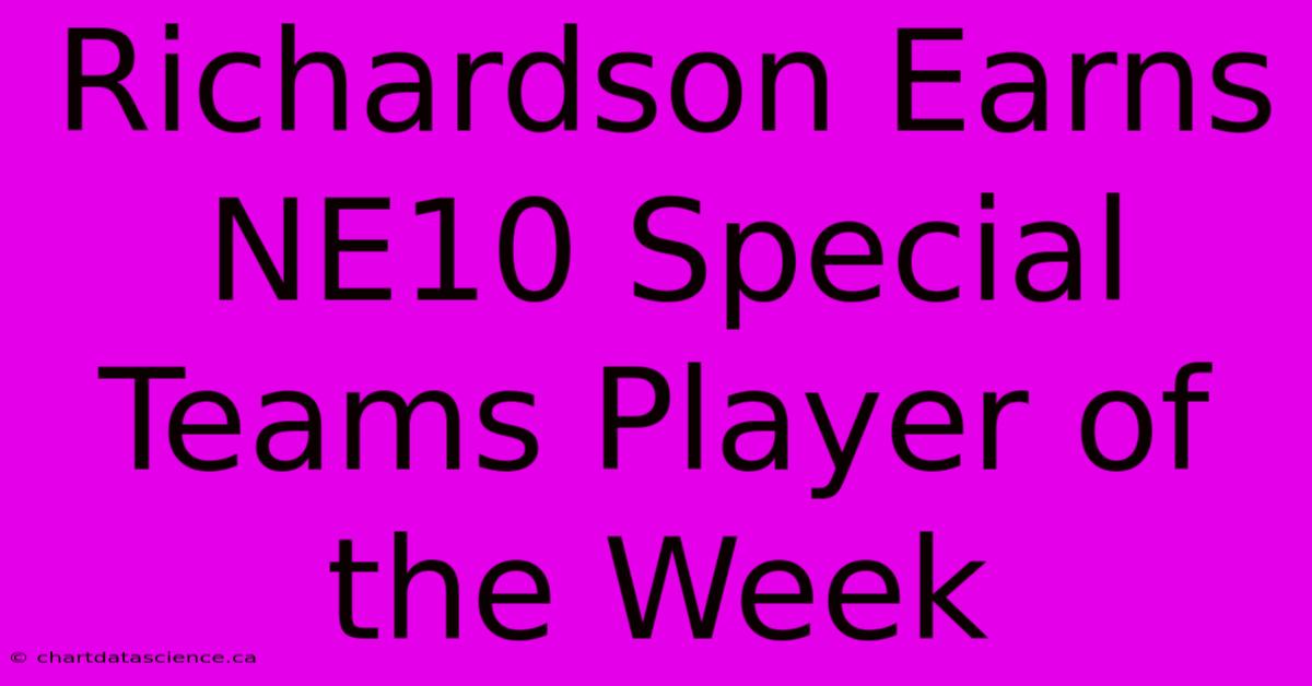 Richardson Earns NE10 Special Teams Player Of The Week