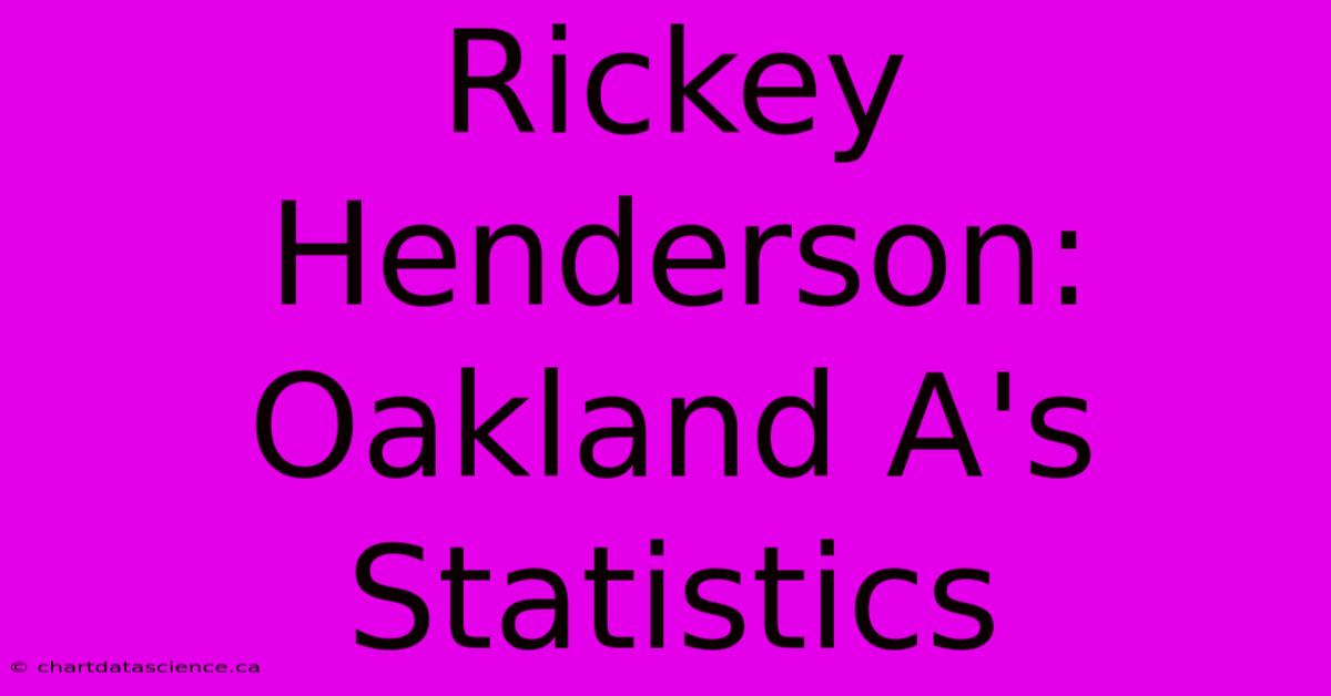 Rickey Henderson: Oakland A's Statistics