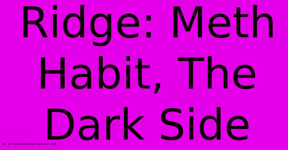 Ridge: Meth Habit, The Dark Side