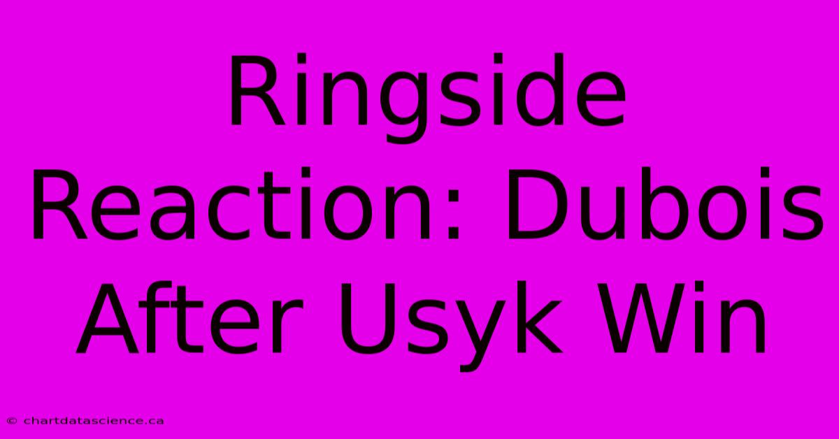 Ringside Reaction: Dubois After Usyk Win