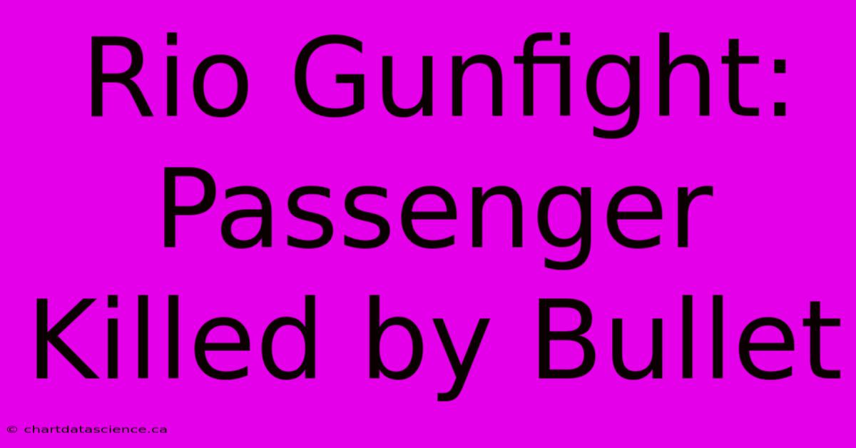 Rio Gunfight: Passenger Killed By Bullet