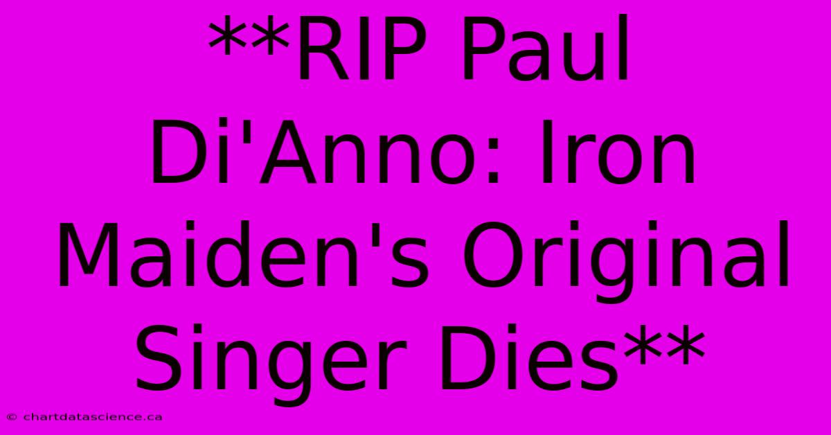 **RIP Paul Di'Anno: Iron Maiden's Original Singer Dies** 