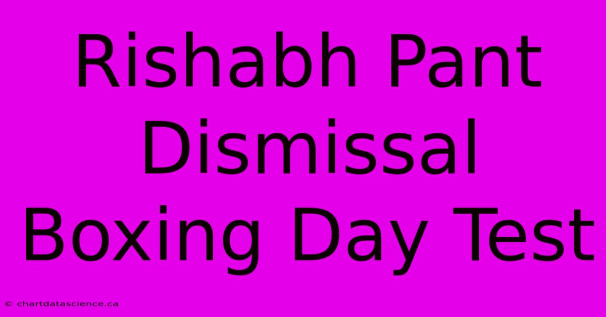 Rishabh Pant Dismissal Boxing Day Test