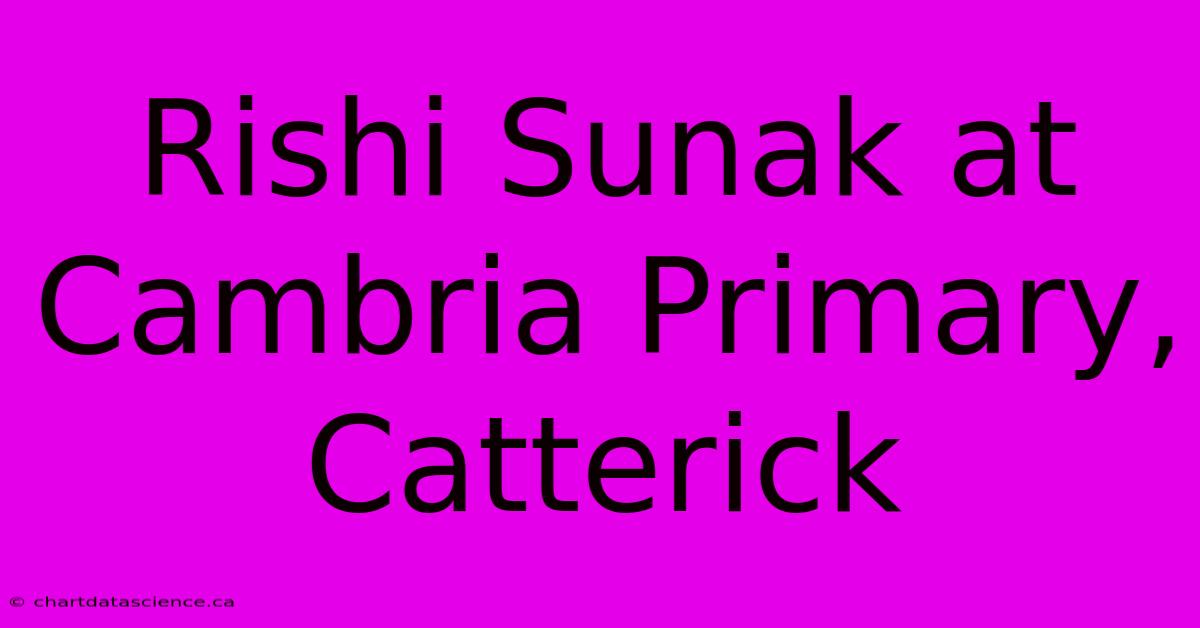 Rishi Sunak At Cambria Primary, Catterick