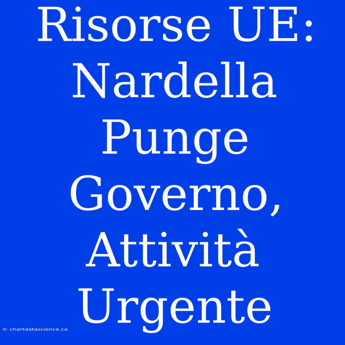 Risorse UE: Nardella Punge Governo, Attività Urgente