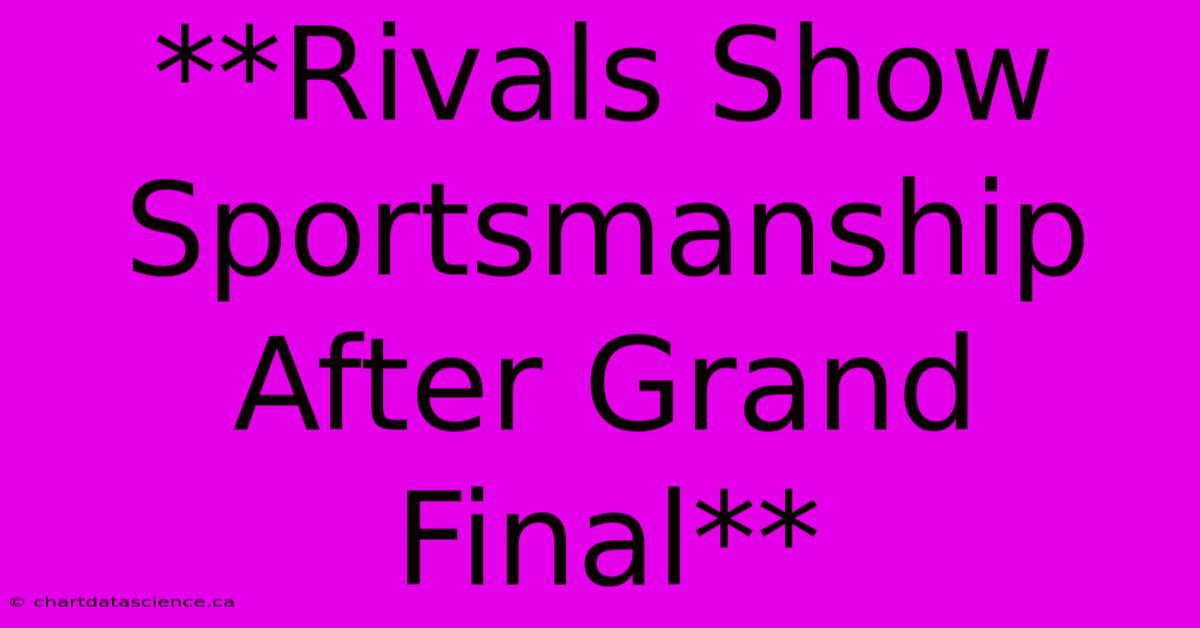 **Rivals Show Sportsmanship After Grand Final**