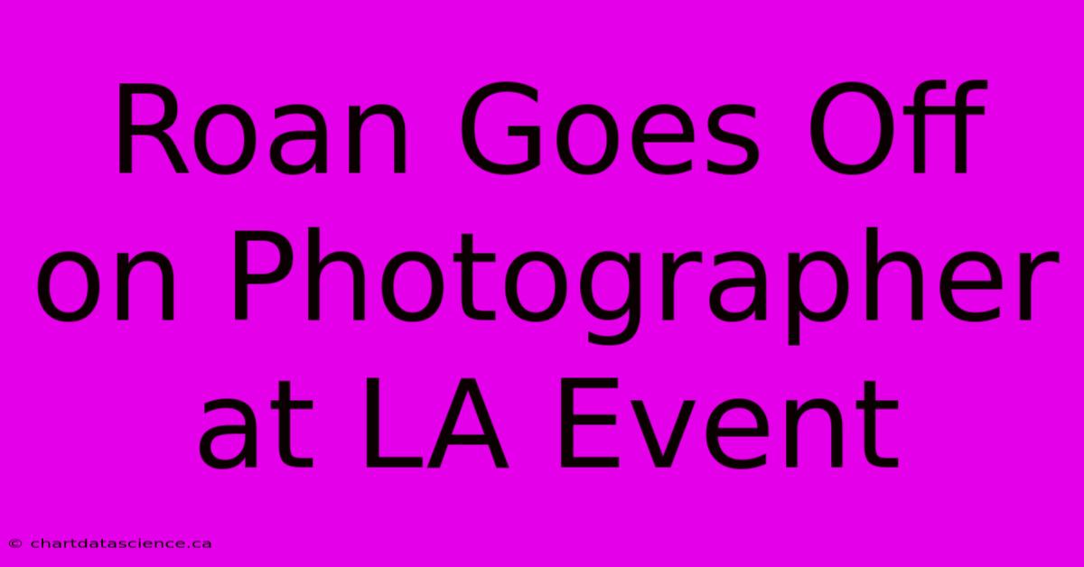 Roan Goes Off On Photographer At LA Event