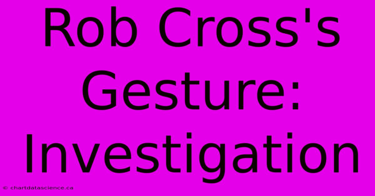 Rob Cross's Gesture: Investigation