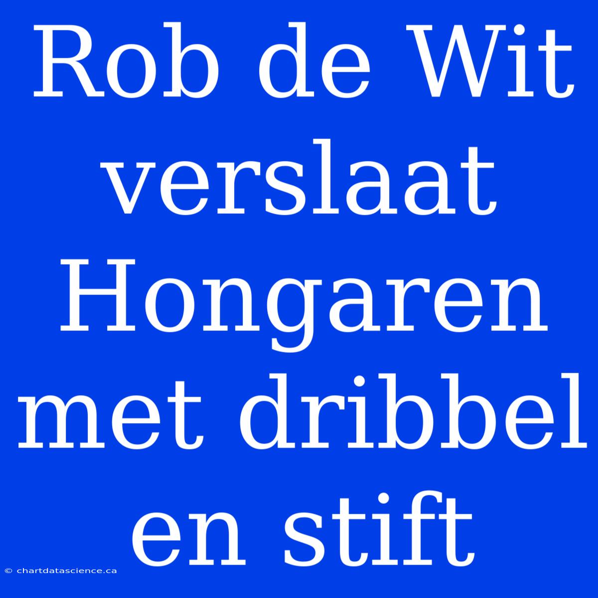 Rob De Wit Verslaat Hongaren Met Dribbel En Stift