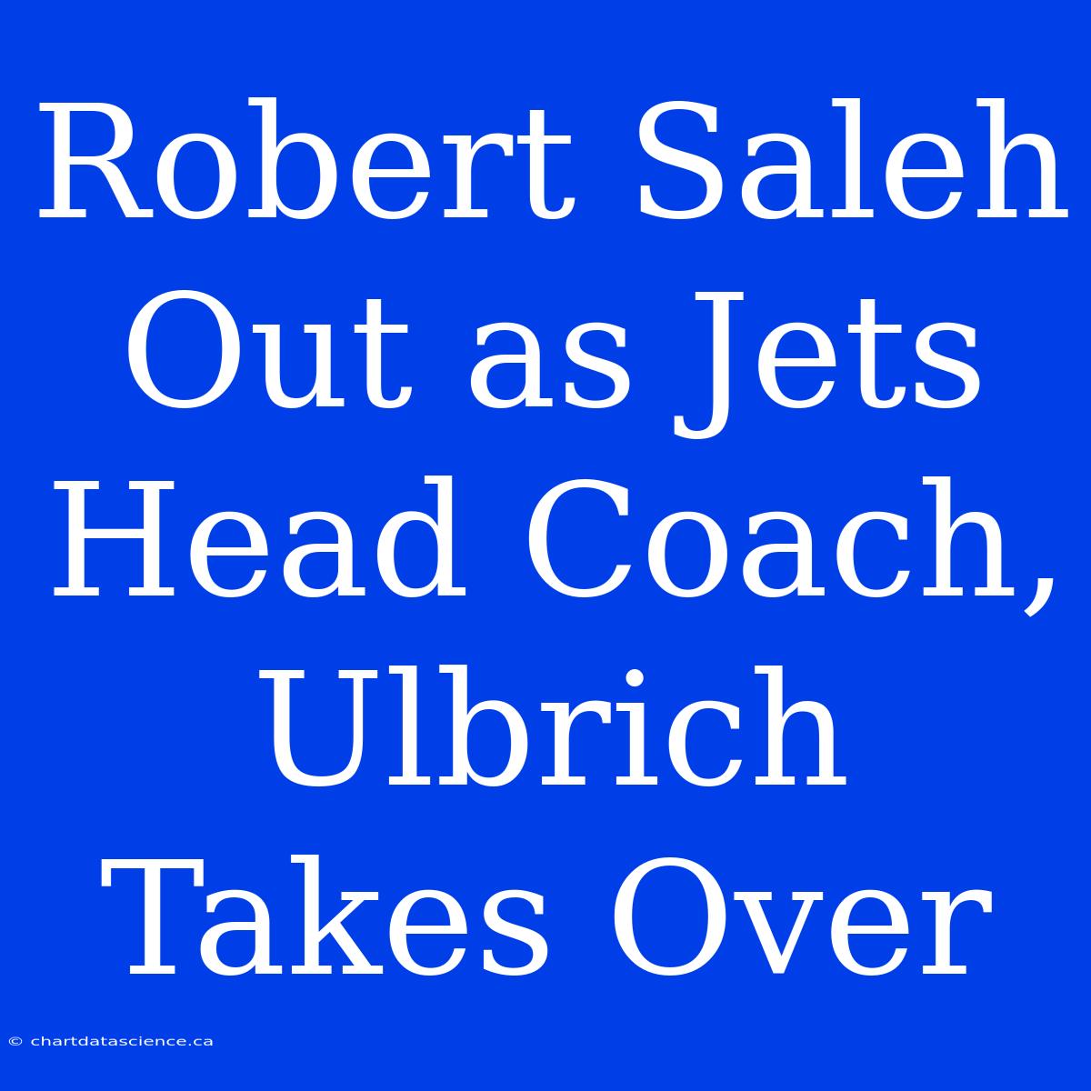 Robert Saleh Out As Jets Head Coach, Ulbrich Takes Over