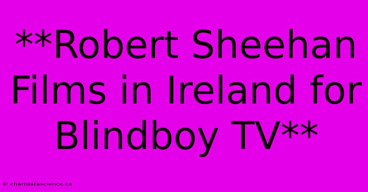 **Robert Sheehan Films In Ireland For Blindboy TV**