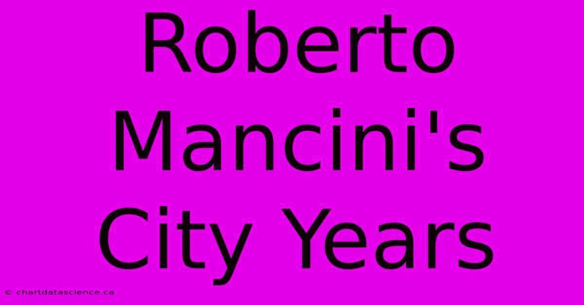 Roberto Mancini's City Years