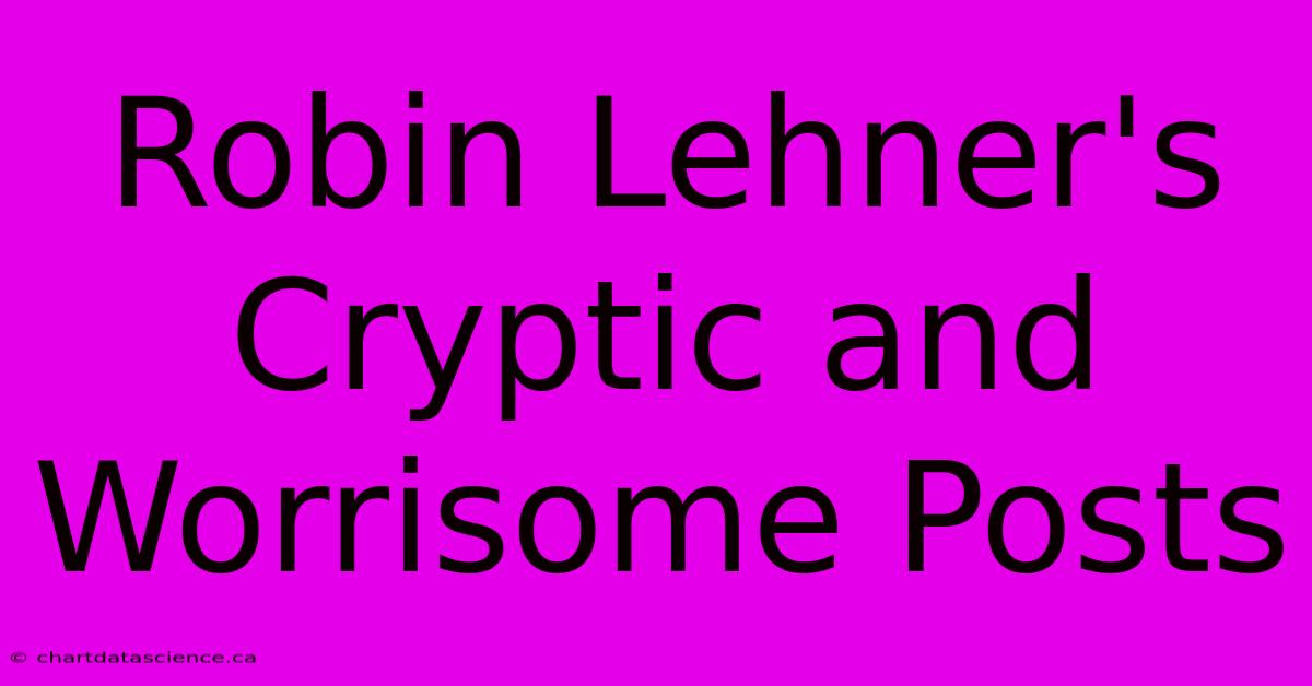Robin Lehner's Cryptic And Worrisome Posts