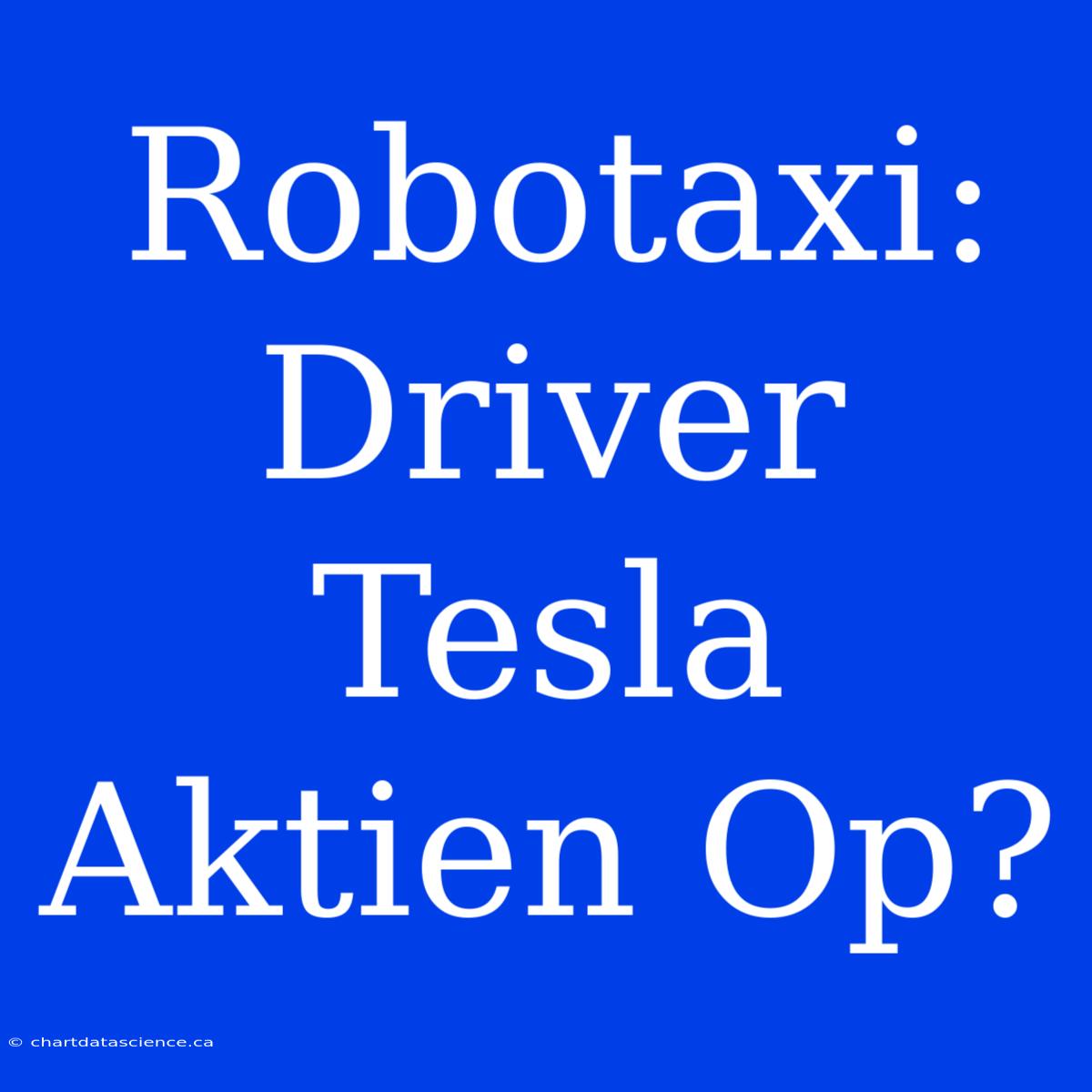 Robotaxi: Driver Tesla Aktien Op?