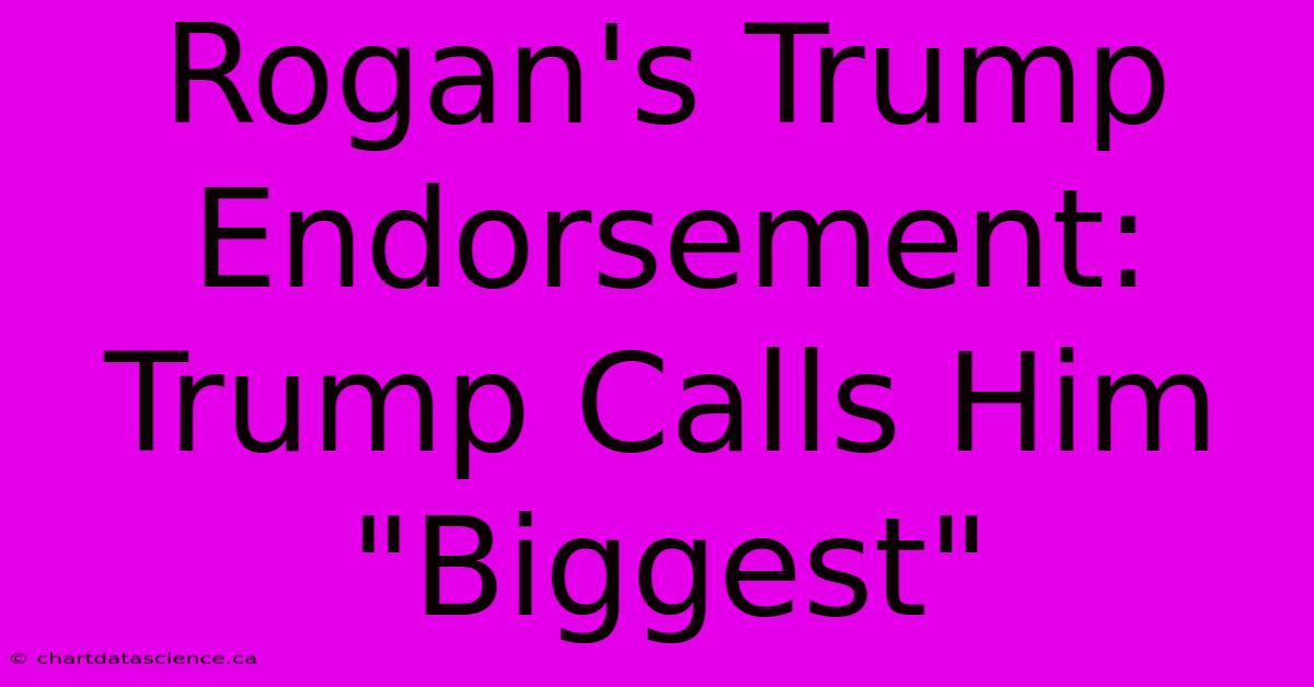 Rogan's Trump Endorsement: Trump Calls Him 