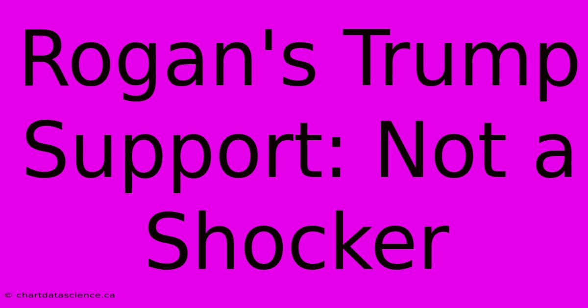 Rogan's Trump Support: Not A Shocker 