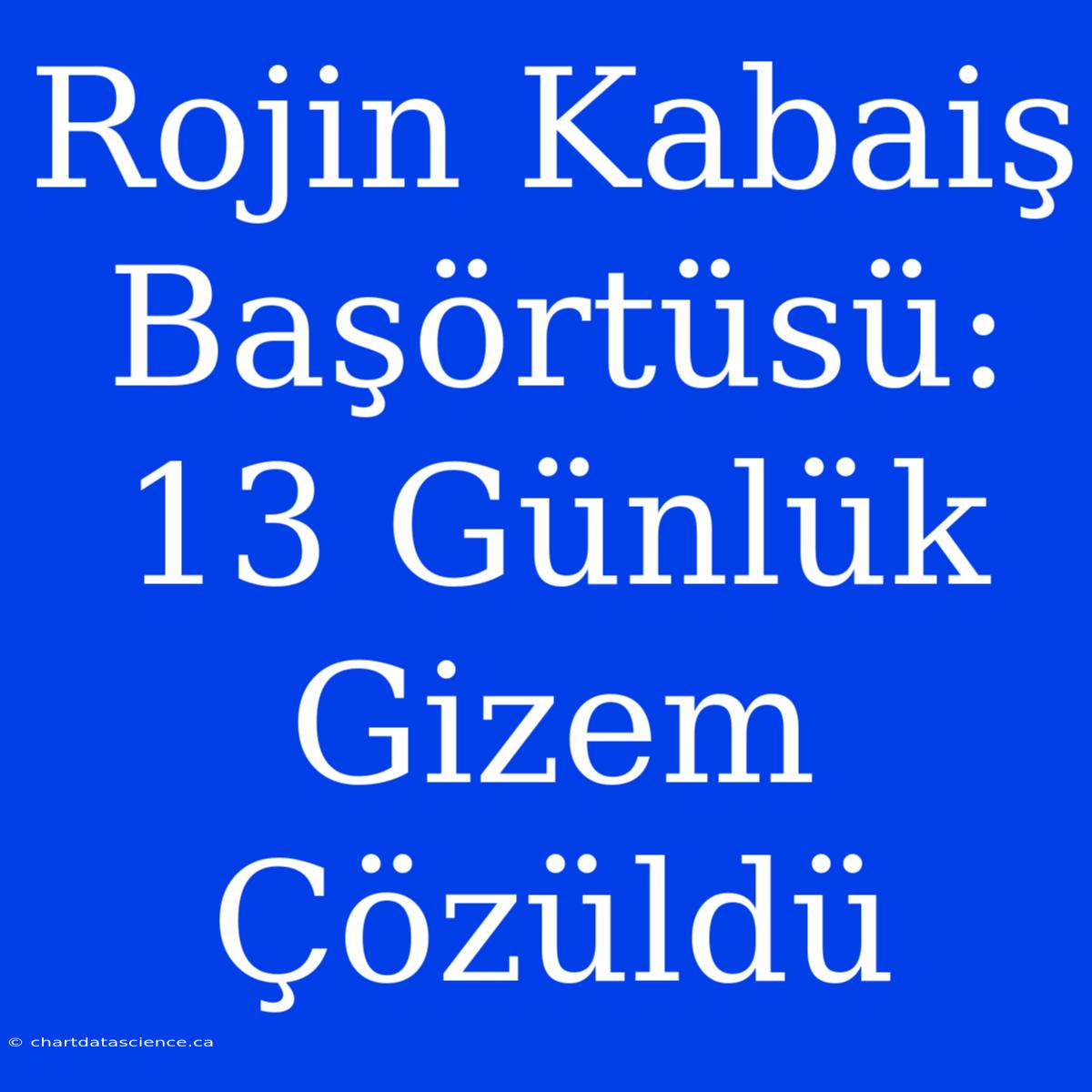 Rojin Kabaiş Başörtüsü: 13 Günlük Gizem Çözüldü