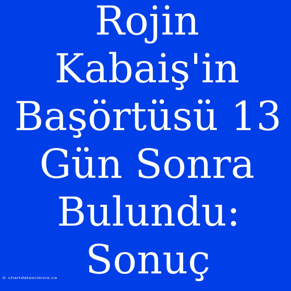 Rojin Kabaiş'in Başörtüsü 13 Gün Sonra Bulundu: Sonuç