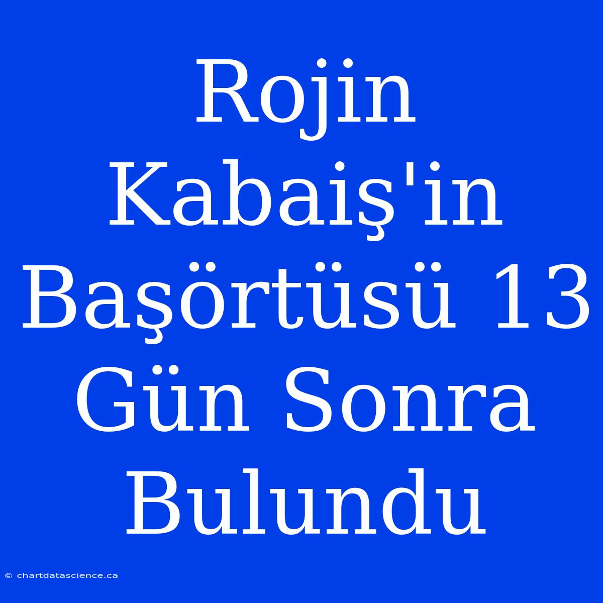 Rojin Kabaiş'in Başörtüsü 13 Gün Sonra Bulundu