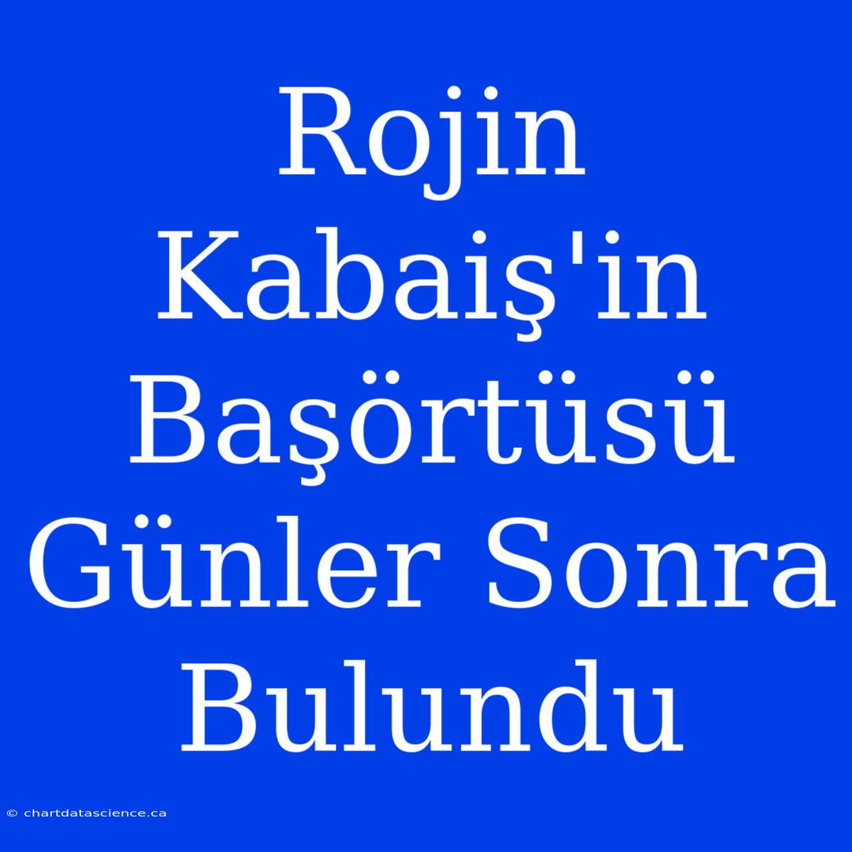 Rojin Kabaiş'in Başörtüsü Günler Sonra Bulundu