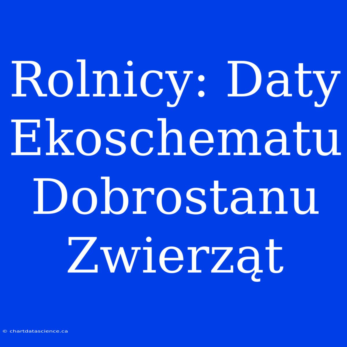 Rolnicy: Daty Ekoschematu Dobrostanu Zwierząt