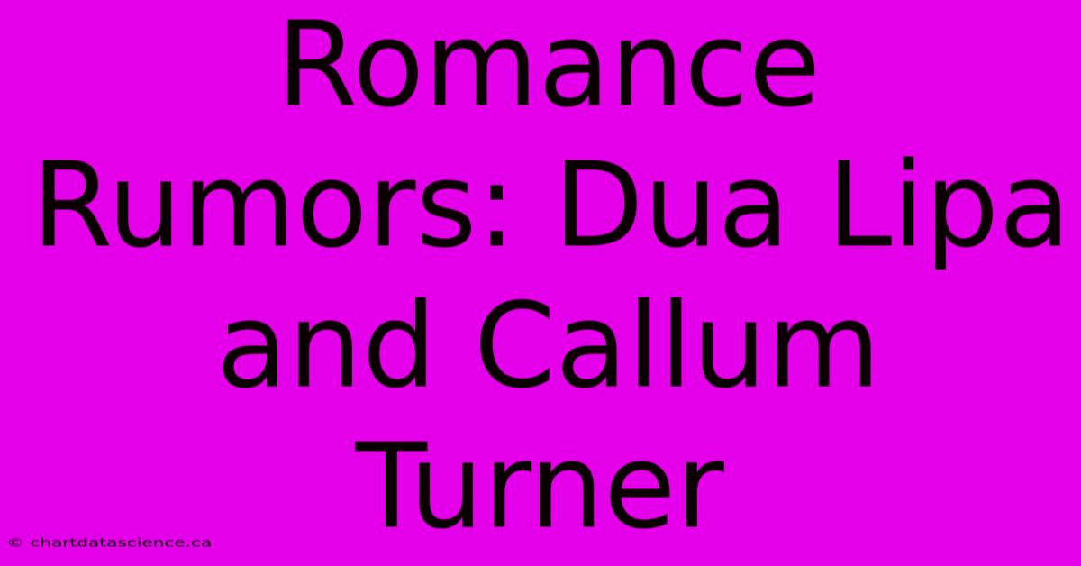 Romance Rumors: Dua Lipa And Callum Turner