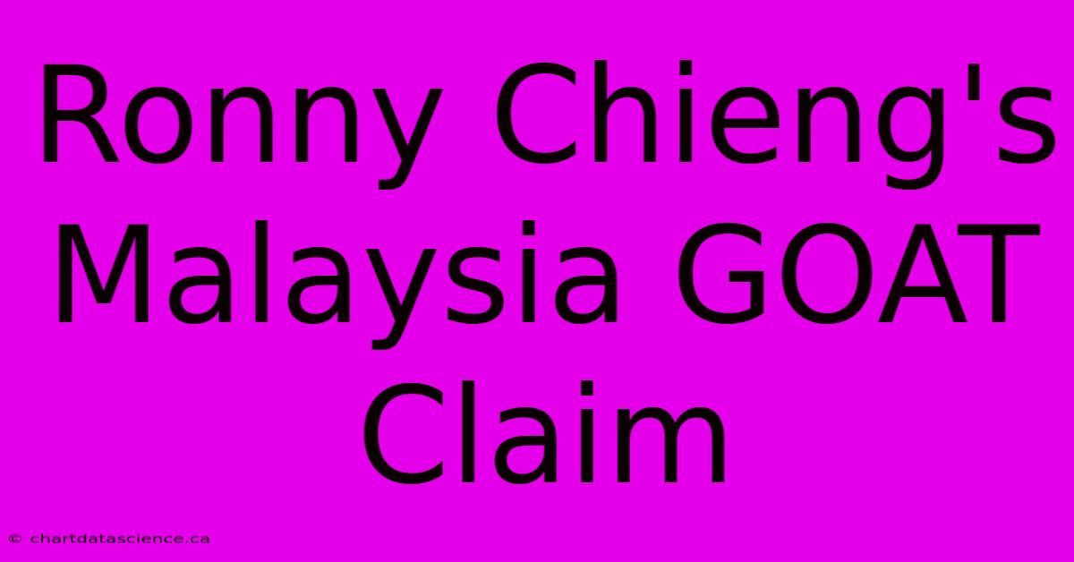 Ronny Chieng's Malaysia GOAT Claim