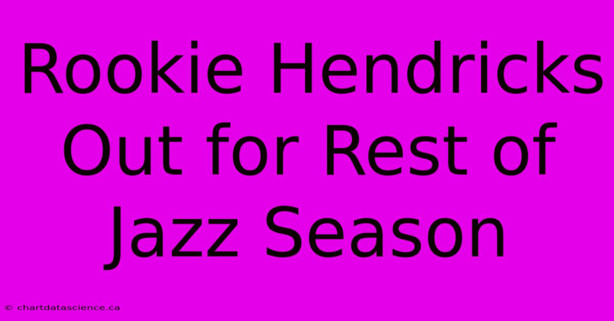 Rookie Hendricks Out For Rest Of Jazz Season