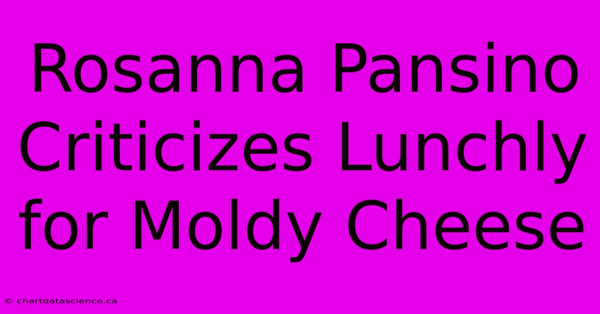 Rosanna Pansino Criticizes Lunchly For Moldy Cheese