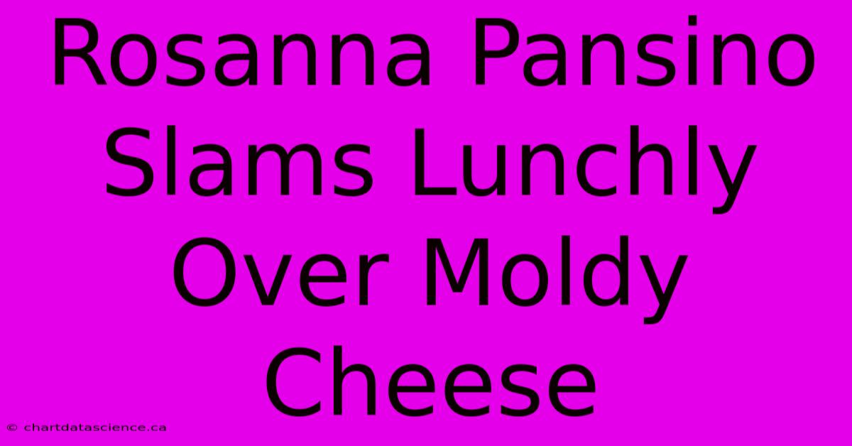 Rosanna Pansino Slams Lunchly Over Moldy Cheese