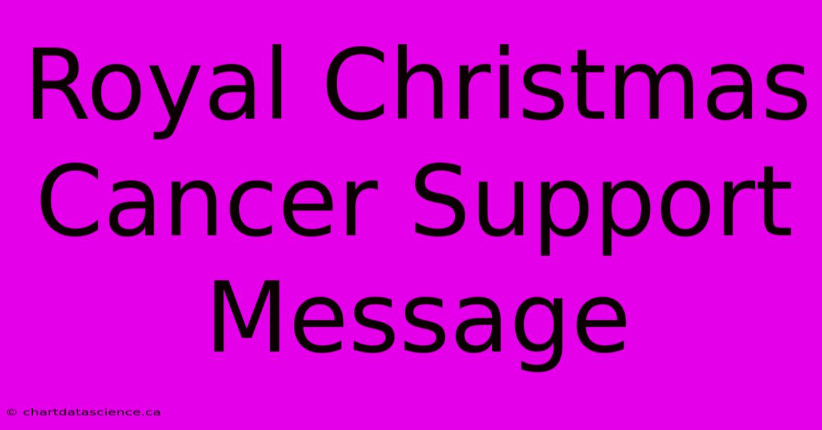 Royal Christmas Cancer Support Message