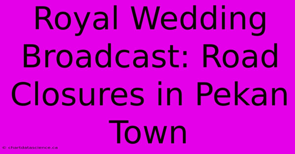 Royal Wedding Broadcast: Road Closures In Pekan Town