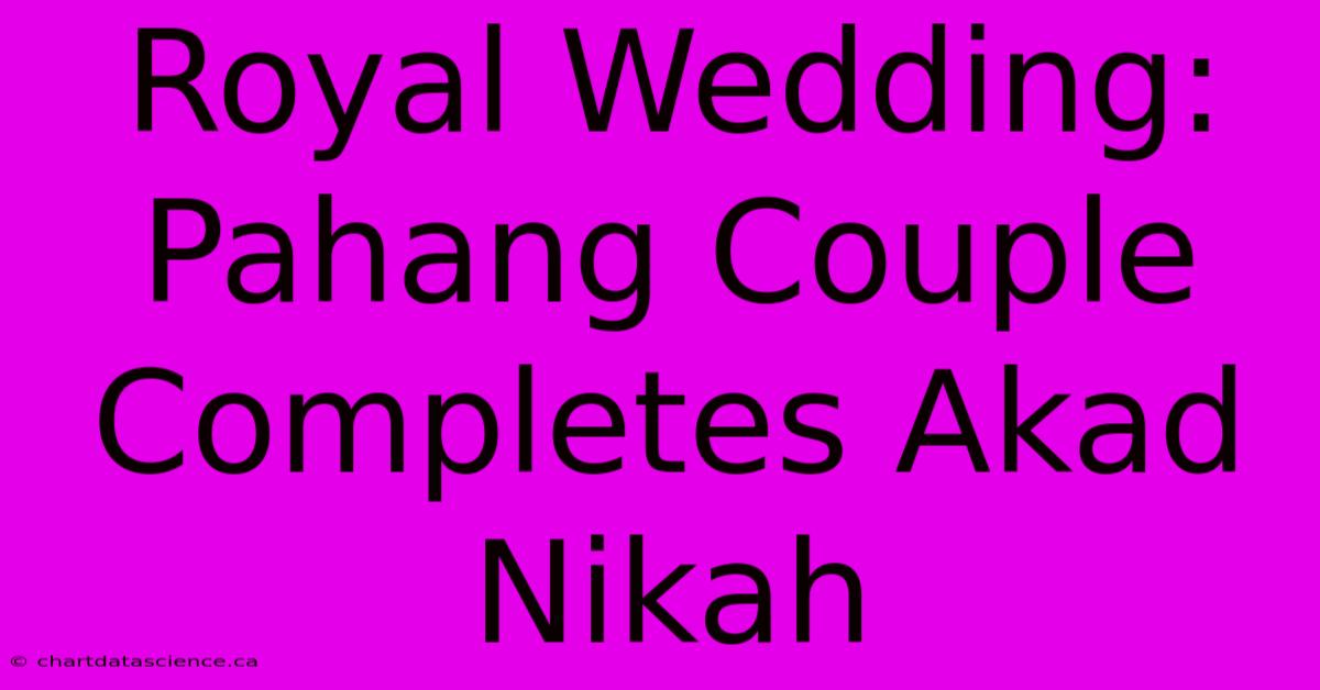 Royal Wedding: Pahang Couple Completes Akad Nikah