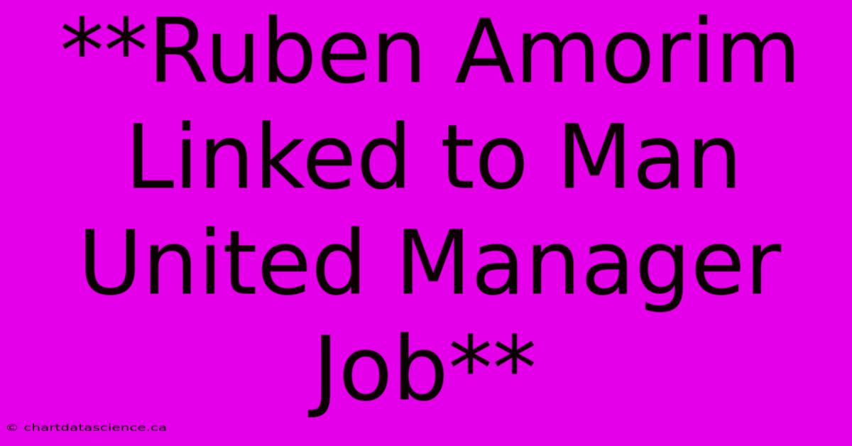 **Ruben Amorim Linked To Man United Manager Job**