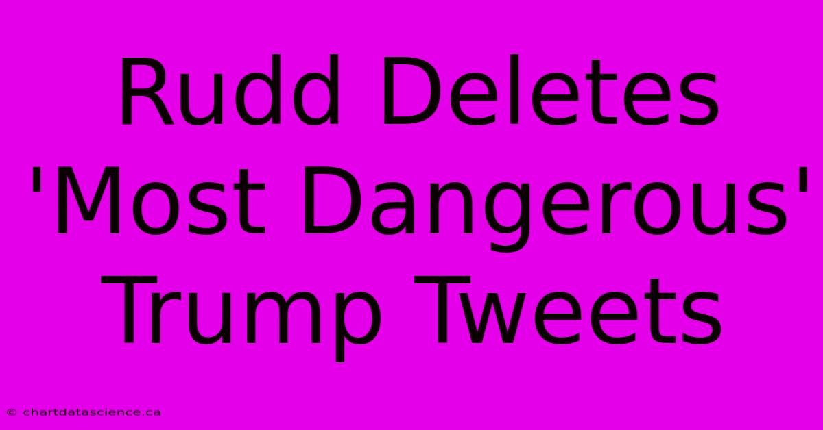 Rudd Deletes 'Most Dangerous' Trump Tweets 